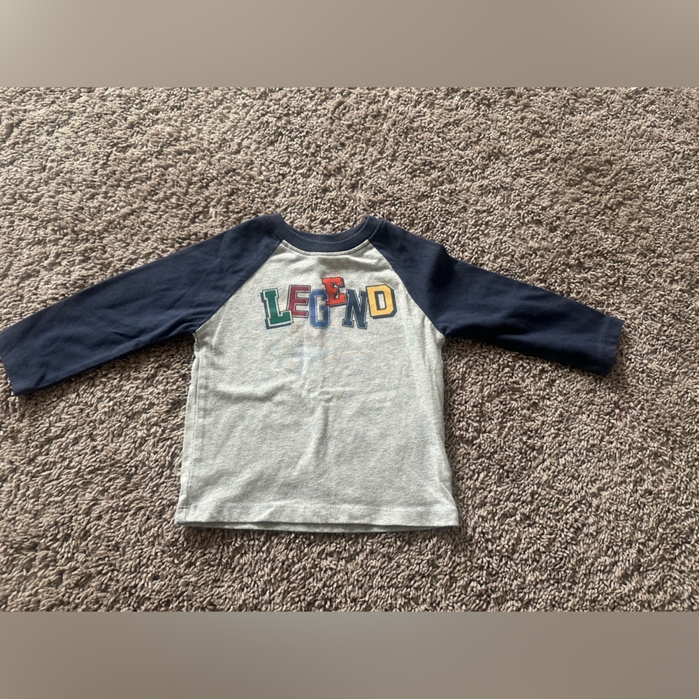Preloved Garanimals Gray Shirt with Navy Accents